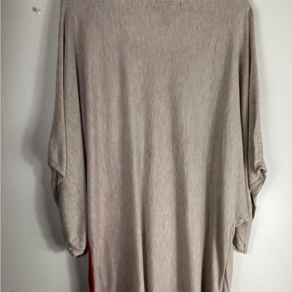 INC International Concepts Beige Top with Red Floral Design - Picture 6 of 8